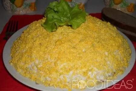 Мимоза с плавленым сыром
