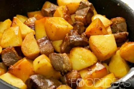 жареная картошка с мясом
