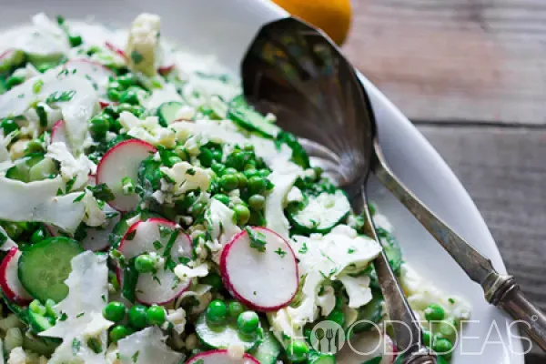 Салат из редиски с зеленым горошком и мятой: рецепт с фото