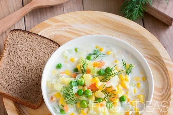 Овощной суп на молоке